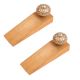 2 Pieces Golden Flower Ceramic Wooden Door Stopper